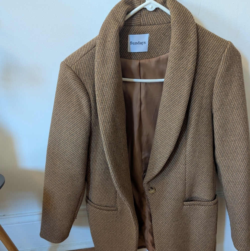 Wool Winter Coat - Sundays Textured Blazer